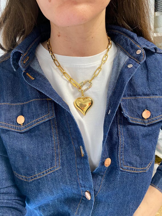 【2025年】高評価レビューアイテム特集 Zircon Necklace, Heart Puffy Carabiner Paperclip Necklace, アクセサリー