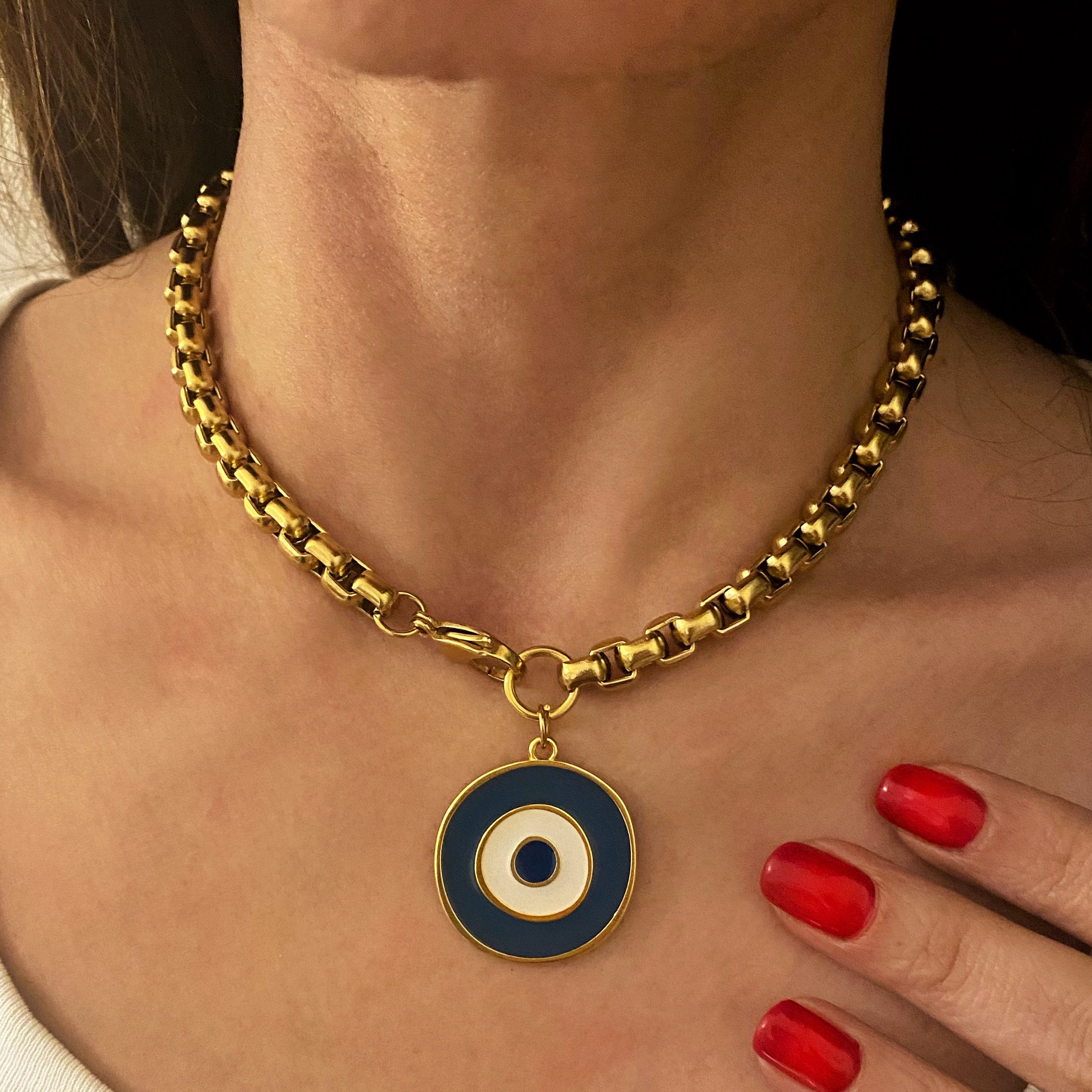 Large evil eye pendant shop