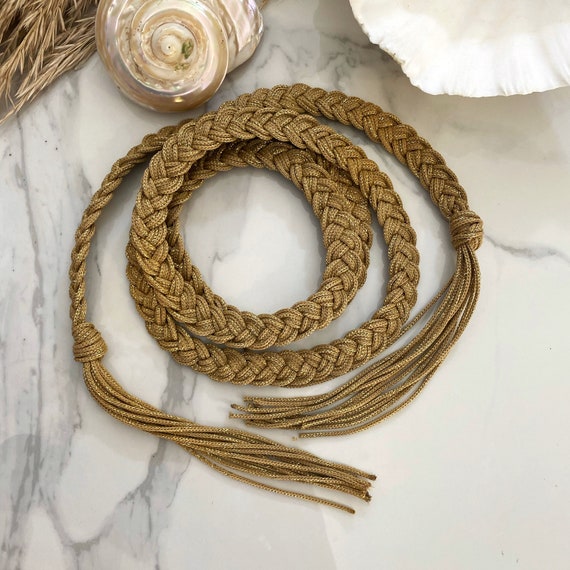 Gold Rope Belt Utility Belt Tassel Belt Rope Belt Waist Etsy