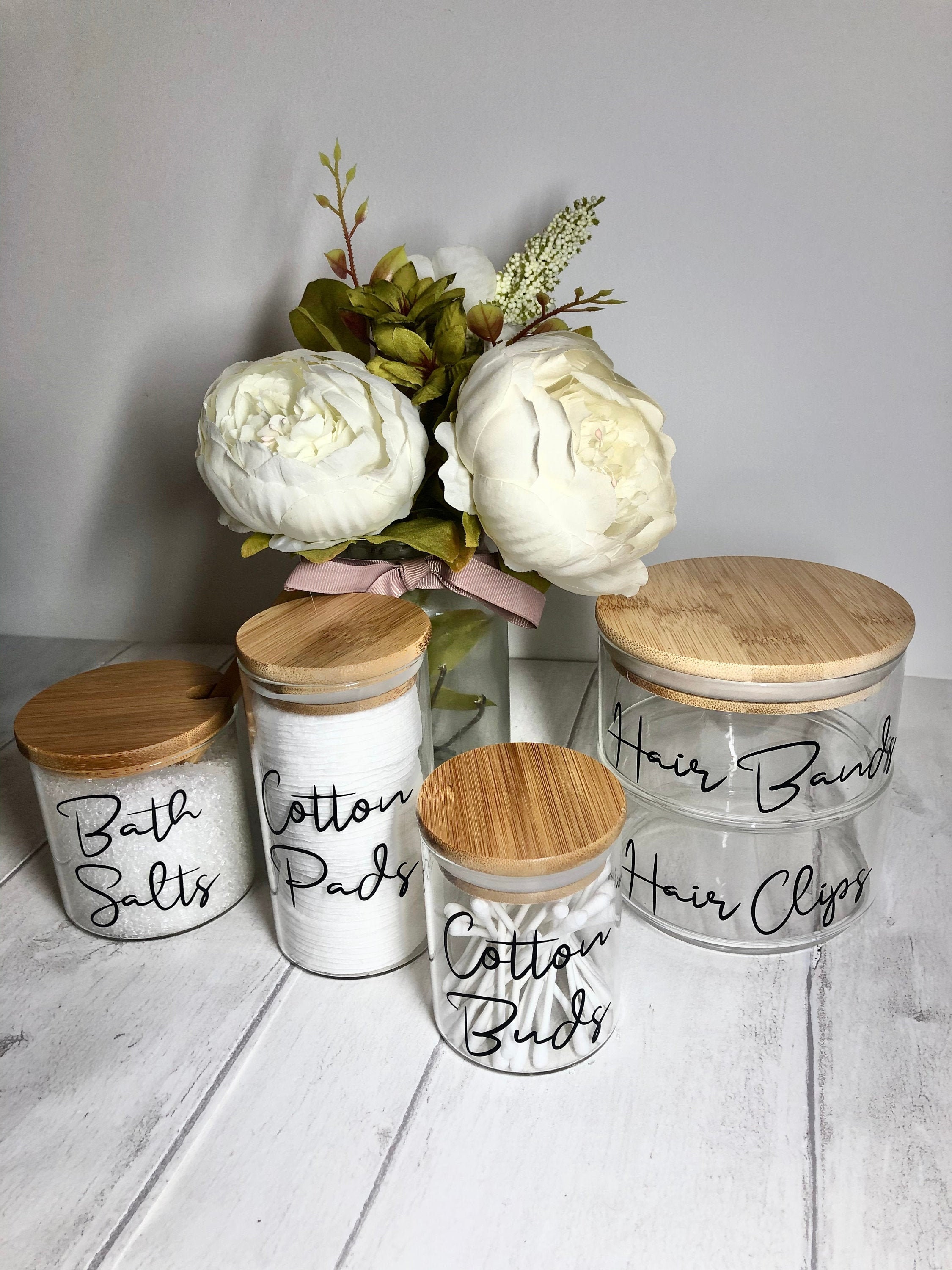Personalised Bamboo Lid Glass Storage Jars