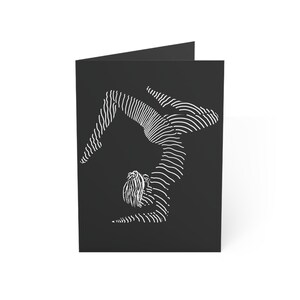 Yoga Pose Grußkarten, Kaffeeliebhaber Geschenk, Home Decor Schreibwaren Set, Handgemalte Kunstkarten, Einzigartiges Kunstwerk, Yoga Geschenke für Sie