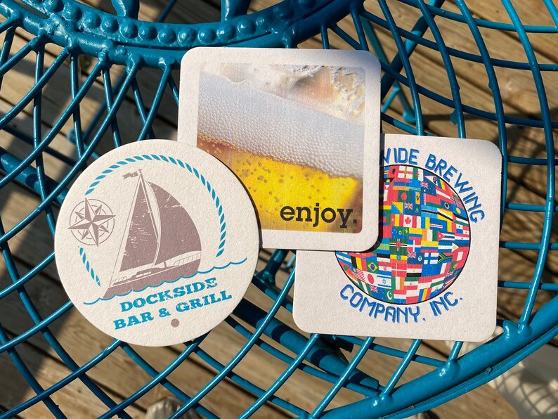 Custom Bar Coasters Personalized With Your Logo or Artwork in Etsy