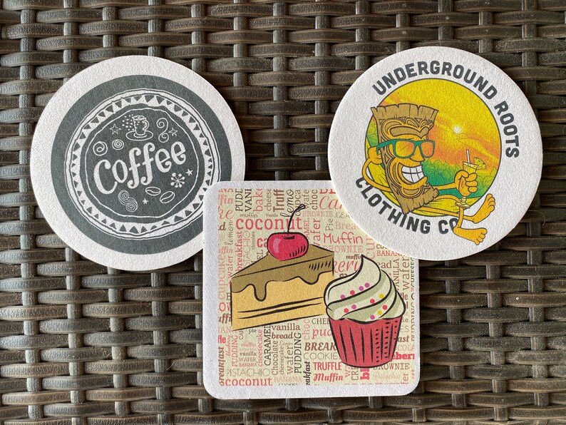 Custom Bar Coasters Personalized With Your Logo or Artwork in Etsy