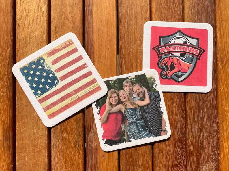 Custom Bar Coasters Personalized With Your Logo or Artwork in Etsy