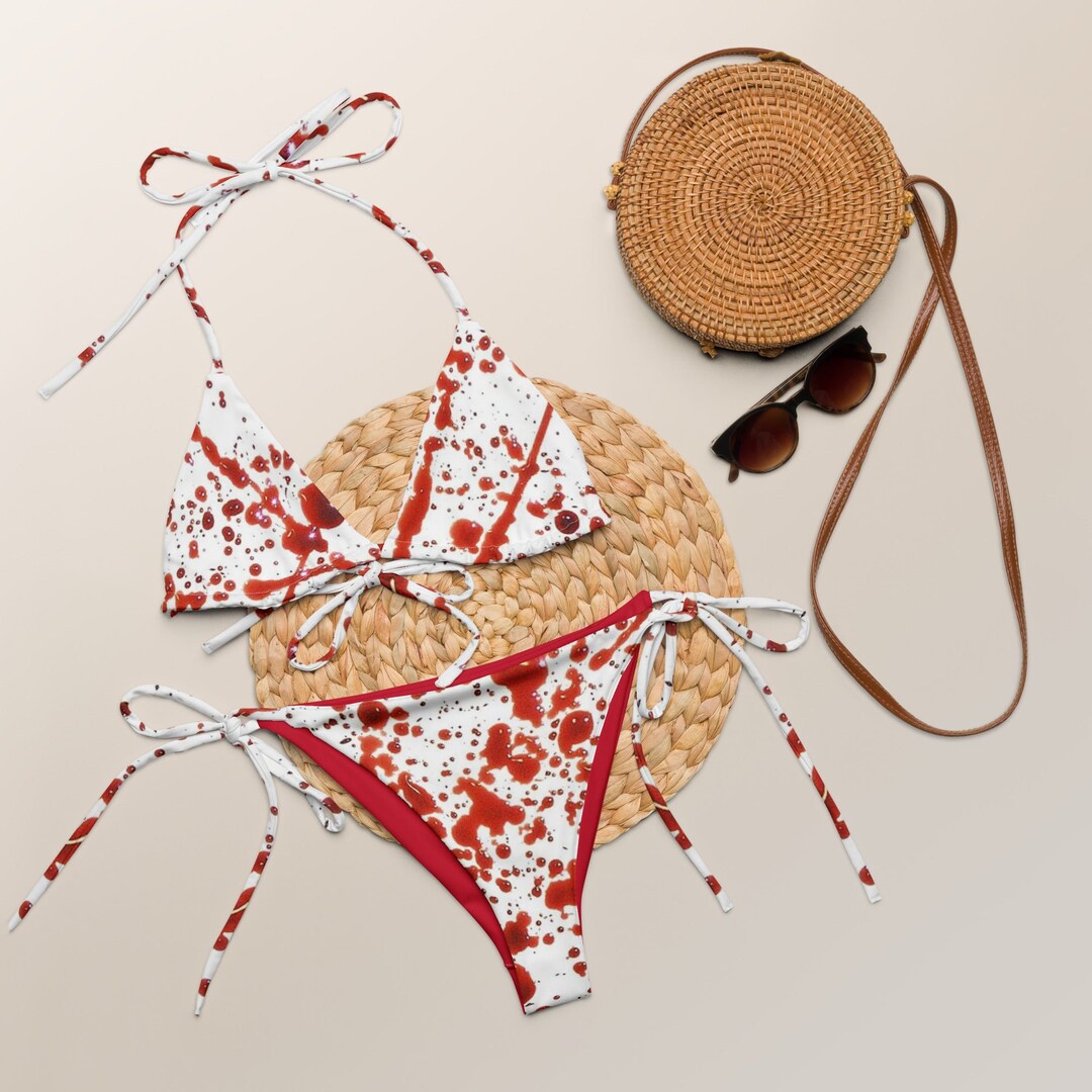Blod String Blood Splatter String Bikini - Etsy