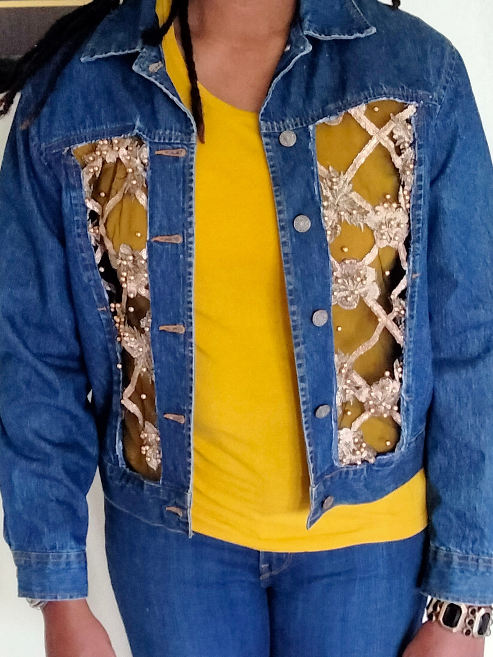 Denim Recycle Redesign Jacket With Shear Design - Etsy