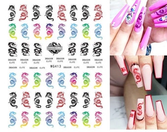 Dragon Nail Art Etsy Dragon Nail Art Etsy