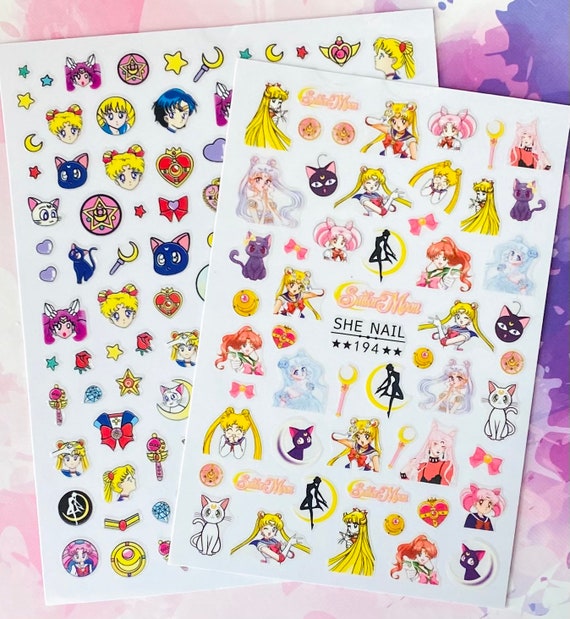 Sailor Moon Nail Art Stickers Etsy