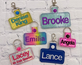 Kids Bag tag,  Backpack Tag, Name Key Fob, Name Tag, Personalized Name Tag, Sports Bag Tag, Name keychain, Custom Kids Keychain, Name Tag