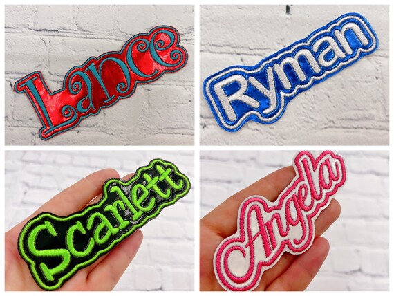 Shinny Personalized Name Patch, Custom Name Patch, Iron on Patch, Shiny,  Holographic, for Backpacks, Jackets, Lunch Bags 