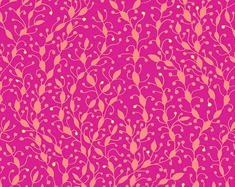 Makower Reef Reed Pods Pink Fabric