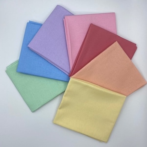 Fat Quarter-bundel, pastelkleurige regenboog, 100% katoen