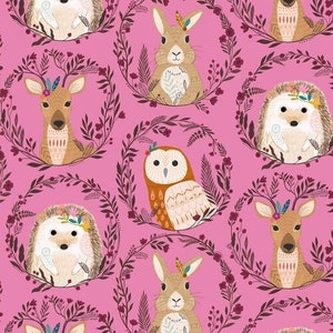 Dashwood Wild - Deer, Owl, Hedgehog and Rabbit with late summer flowers and leaves