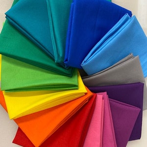 100% Cotton Rainbow Plain Fat Quarter Bundle