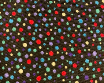 Stof Fabric Spots 100% Cotton Small Multi Coloured Spots. Quilt, craft, dress fabric