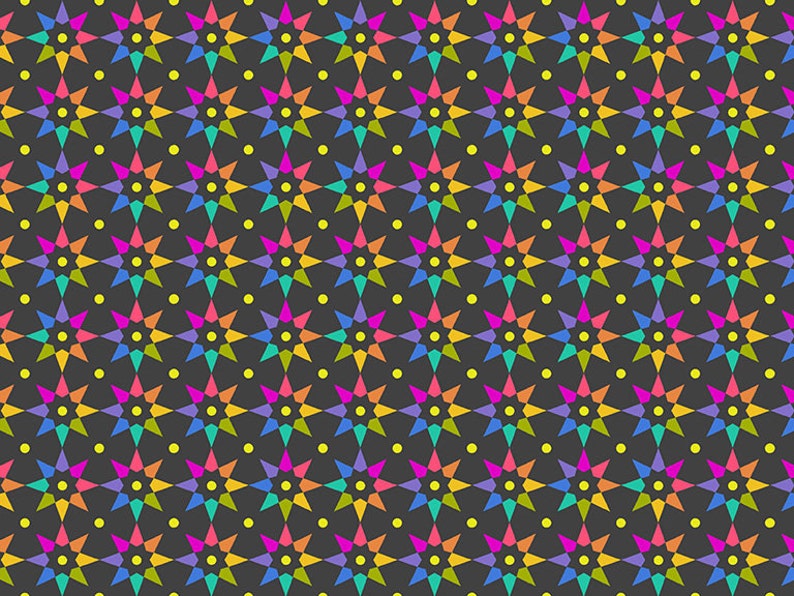 Makower Art Theory By Alison Glass Star on Black