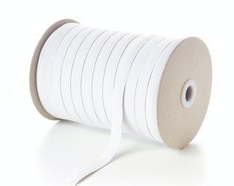 12mm white flat elastic