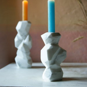 Sculpture candlestick, marble candle holder, sculpture candle holder, unique handmade piece, furnishing accessory, table candlestick, art
