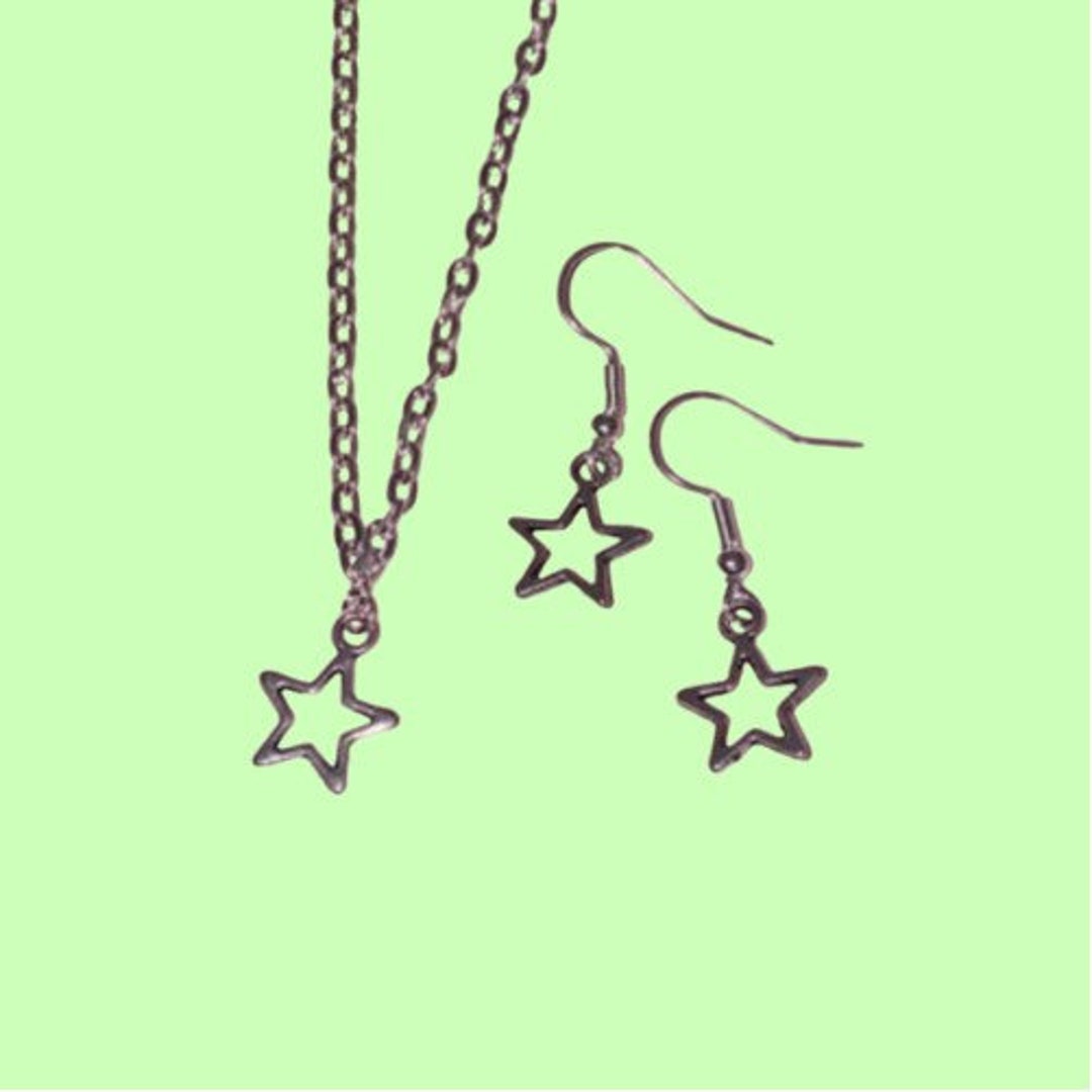 Star Earring and Necklace Set Etsy UK