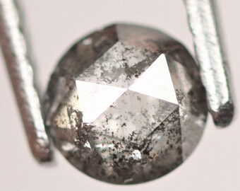 0.47 CT | 4.7x2.4 MM | ソルト＆ペッパーダイヤモンド | ラウンドローズカットダイヤモンド | 婚約指輪用ソルト＆ペッパーダイヤモンド | ルースダイヤモンド | G9D9