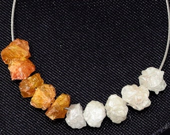 10-50 piezas de diamantes en bruto blanco-naranja, 3,0-4,0 mm, diamantes en bruto blancos-naranjas naturales, perforados, diamantes sin cortar, diamantes sueltos, libres de conflictos