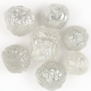 10.78 CT | 5.20-7.50 MM | Natural Light Grey - White Round Raw Uncut Diamond Conflict Free | Raw Rough Diamond | Diamond For Jewelry GDR178