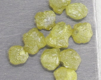 10-50 Pcs, 3-4 MM Yellow Rough Diamond, Yellow Raw Diamond, Uncut Diamond, Loose Yellow Diamond, Conflict Free,