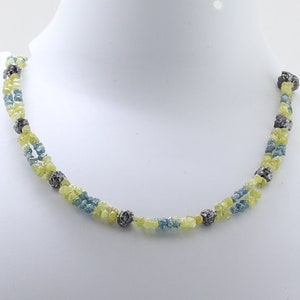 Black,Yellow&Blue Genuine Raw Rough Diamond Necklace,Sterling Silver Clasp,Women&#39;s Delicate Jewelry,personalized gifts for dad,uncut diamond