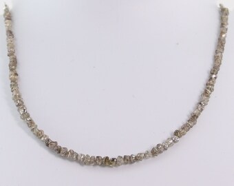 Brown Genuine Raw Rough Diamond Necklace, Sterling Silver Clasp, April Birthstone, Women's Delicate Jewelry, Christmas Gift for Her