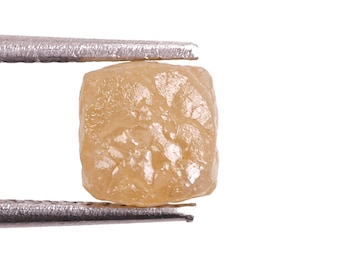 3.82 CT | 6.80X6.80X6.60 MM | Natural Yellow Cube Shape Diamond | Raw Diamond | Rough Diamond For Engagement Ring | Diamond Cube | GDB129