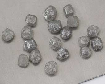 10-50 Stück 2,5 - 3,5 mm grauer Rohdiamant, natürliche runde graue Rohdiamanten, ungeschliffener Diamant, konfliktfrei, grauer Diamant, lose graue Diamanten
