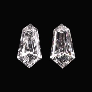 0.50 TCW Shield Step Cut Diamond Pair | VVS2-VS1 / D-E-F Lab Grown Diamond | Matching Stone For Stud Earrings | IGI Certified Jewelry Making