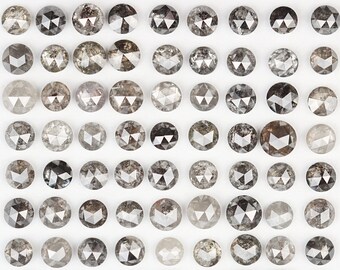 4.00 - 5.00 MM| Natural Loose Diamond Grey - Black Color Round Shape Rose Cut Faceted Diamond| Real Conflict Free Diamond| Galaxy rose cut