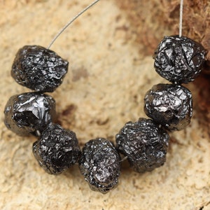10-50 Pcs Black Rough Diamond, Each 1.00 ct Natural Black Raw Diamond Drilled Hole Beads,Uncut Diamond,Loose Diamond,Conflict Free