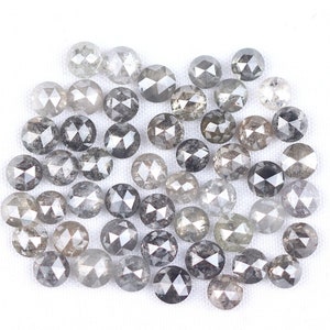 3-4 MM | Natural Loose Salt And Pepper Diamond | Round Shape Rose Cut Diamond | Polished Rose Cut Diamond | Salt And Pepper Rose Cut Diamond