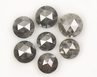 Partia diamentów o masie 3,90 ct, sól i pieprz | Okrągły szlif różany | Naturalne luźne diamenty o masie 4,20–5,30 mm | Rustykalny kamień Galaxy do biżuterii | GDR676
