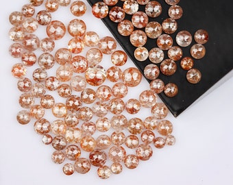 3.00-4.00MM | Natural Red Rose Cut Diamond | Round Orange Rose Cut Diamond | Loose Diamond For Perfect Jewelry |