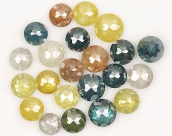 6,73 karaat gemengde fancy kleurdiamanten, partij 3,50-4,70 mm | Rustieke ronde roosgeslepen diamant | Natuurlijke losse steen, gewonnen uit de aarde | Sieradenbenodigdheden GDR647