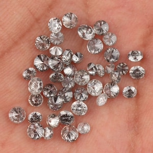2.00-3.00 MM、ソルトアンドペッパーダイヤモンド、ラウンドカットダイヤモンド、ソリティアダイヤモンド、ポリッシュダイヤモンド、ブリリアントカットダイヤモンド（10〜50個のオプション） 画像 2