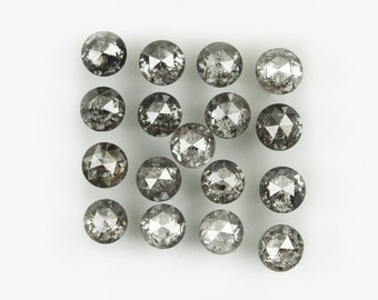 Naturalna partia diamentów w kolorze soli i pieprzu | 2,19 ct, 2,80 mm, szare diamenty w szlifie rozetowym | Okrągłe luźne kamienie do wyrobu biżuterii | Hurtowa sprzedaż GDR283