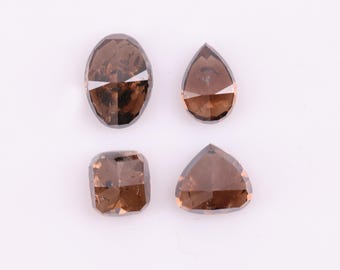 1,51 kt natuurlijke bruine cognacdiamant | Rustiek geslepen diamant | Losse steen voor sieraden | 3,70-5,50 MM | 272 DDR