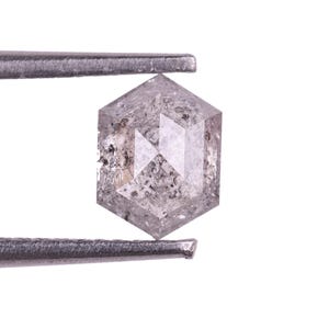 1.19 CT | 7.30X5.40X3.50 MM | Natural Salt And Pepper Hexagon Diamond | Loose Diamond For Engagement Ring | Hexagon Cut Diamond | GDB305
