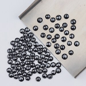 3.50-4.00 MM | Natural Black Rose Cut Diamond | Loose Diamond For Jewelry | Round Rose Cut Diamond | Rustic Diamond | PRR8 | 10 To 100 Pcs