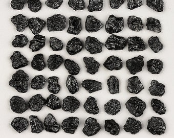 5-50 piezas de 8,0-10,0 mm, diamante negro en bruto natural, diamante negro en bruto, diamante plano, diamante en bruto sin cortar, diamante para joyería, libre de conflictos
