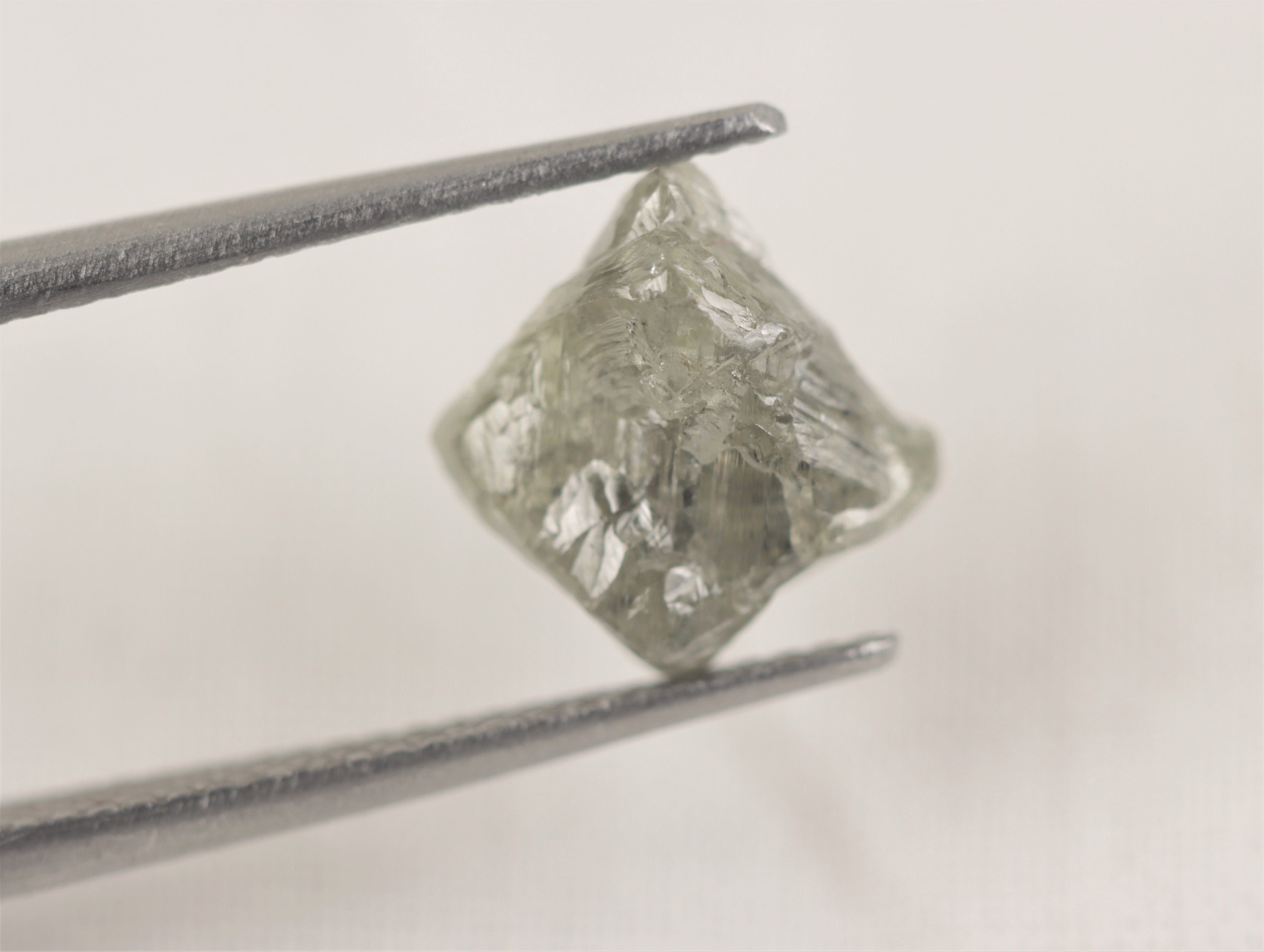 3.70 Carat , 10.3M × 8M × 6.6M , Light Green Uncut Rough Diamond