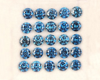 Vivid Blue Round Lab Grown Diamond | 5.00 mm VVS CVD Loose Stone | IGI Certified For Ring Jewelry Making | Eco Friendly Diamond