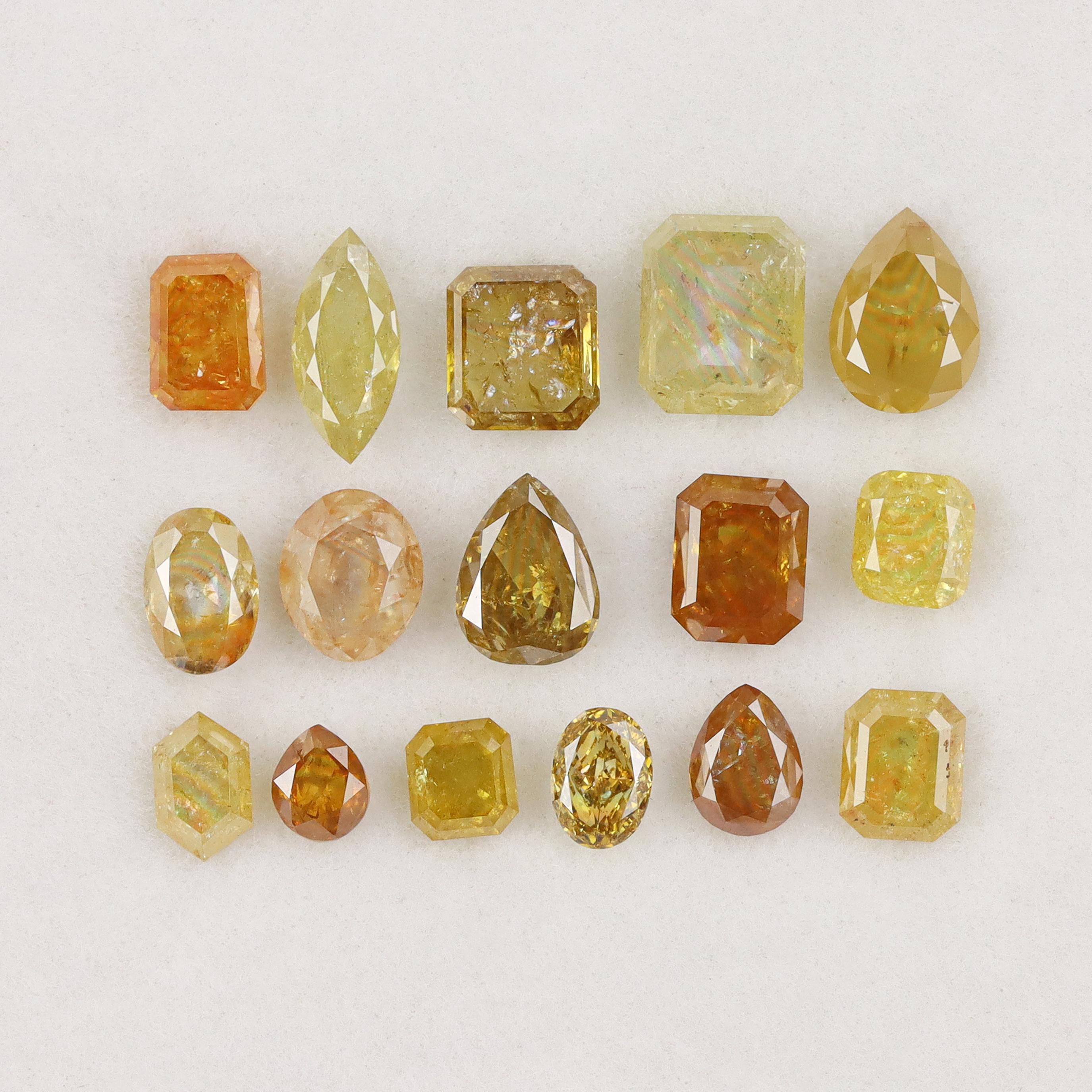 6.76 CT 3.50-7.20 MM | 天然ルースファンシーカラーダイヤモンド