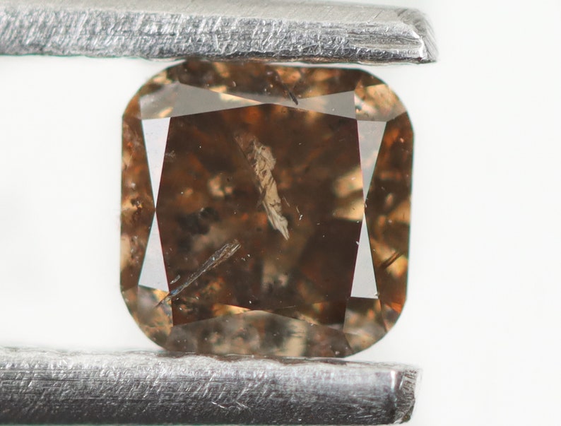 0.41 CT | 3.85X3.80X2.75 MM |Natural Loose Cushion Champagne Diamond | Cushion shops Cut Diamond |Cushion Shape Diamond | Rustic Diamond GDR297