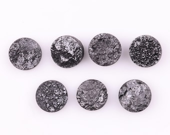 17.40 CT | 7.95-8.32 MM | Natural Black Rough Diamond | Round Laser Cut Button Shape Raw Diamond | Loose Diamond For Jewelry | GDB365