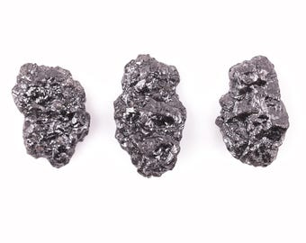 Diamante bruto preto claro natural de 9,40 ct | Diamante bruto plano não lapidado de 12,15 a 13,71 mm | Pedra livre de conflitos para fabricação de joias | GDR113